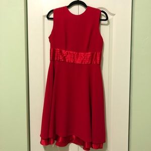 Boston Proper red sleeveless dress with silk waist